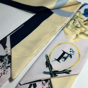 Initial “F” / Two Thin Purse Scarves / Hair Bands / Scarves- #1025